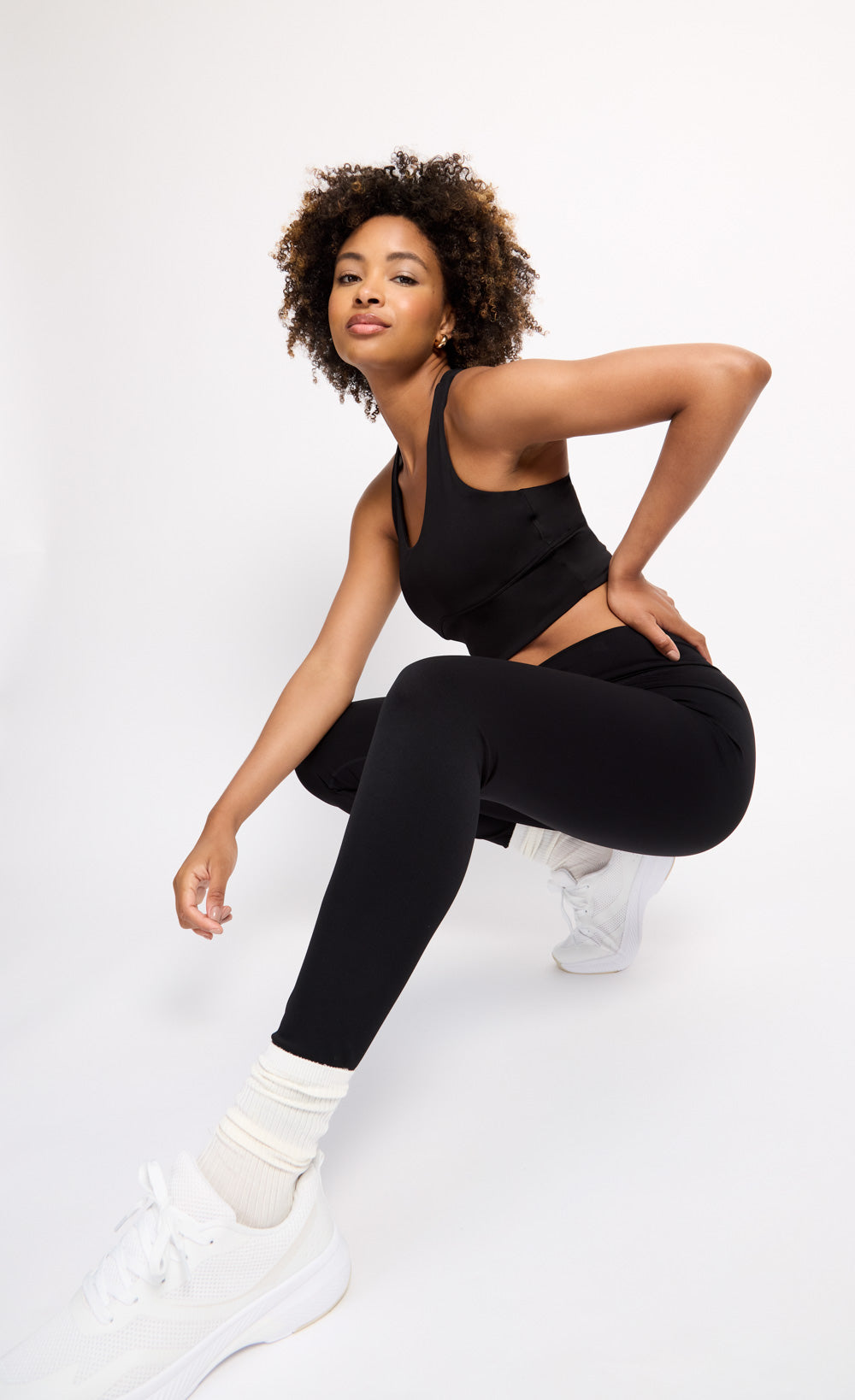 Black Active Cross Front Legging