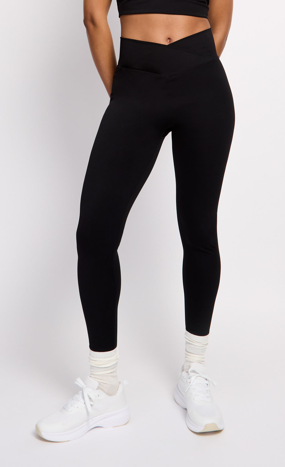 Black Active Cross Front Legging