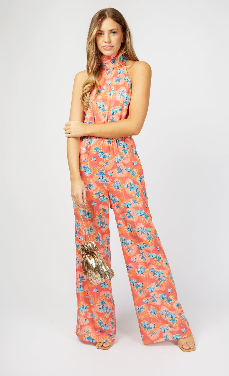 Barton Floral Print Halterneck Jumpsuit
