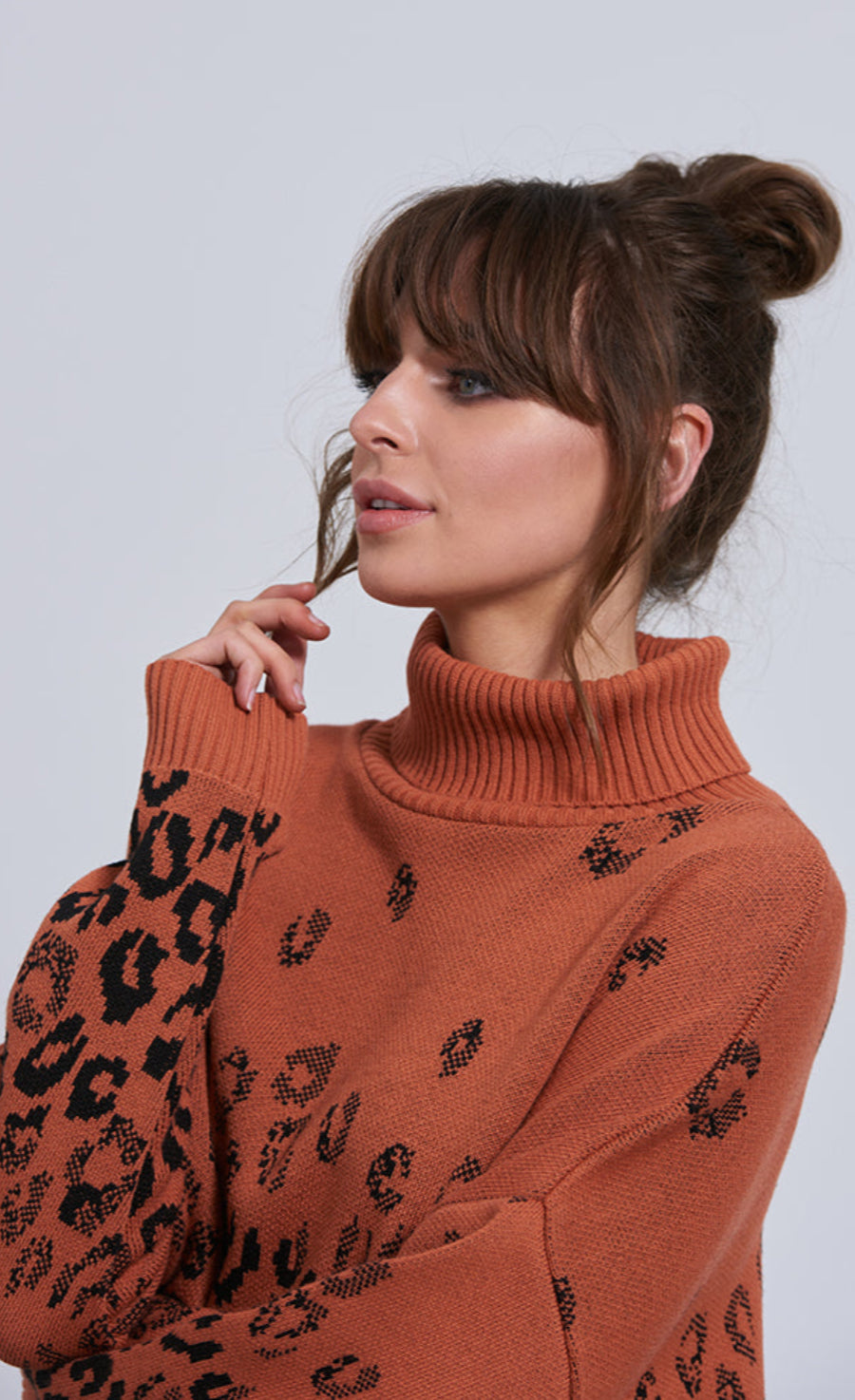 Knitted Leopard Midi Skirt And Jumper Co-Ord Set