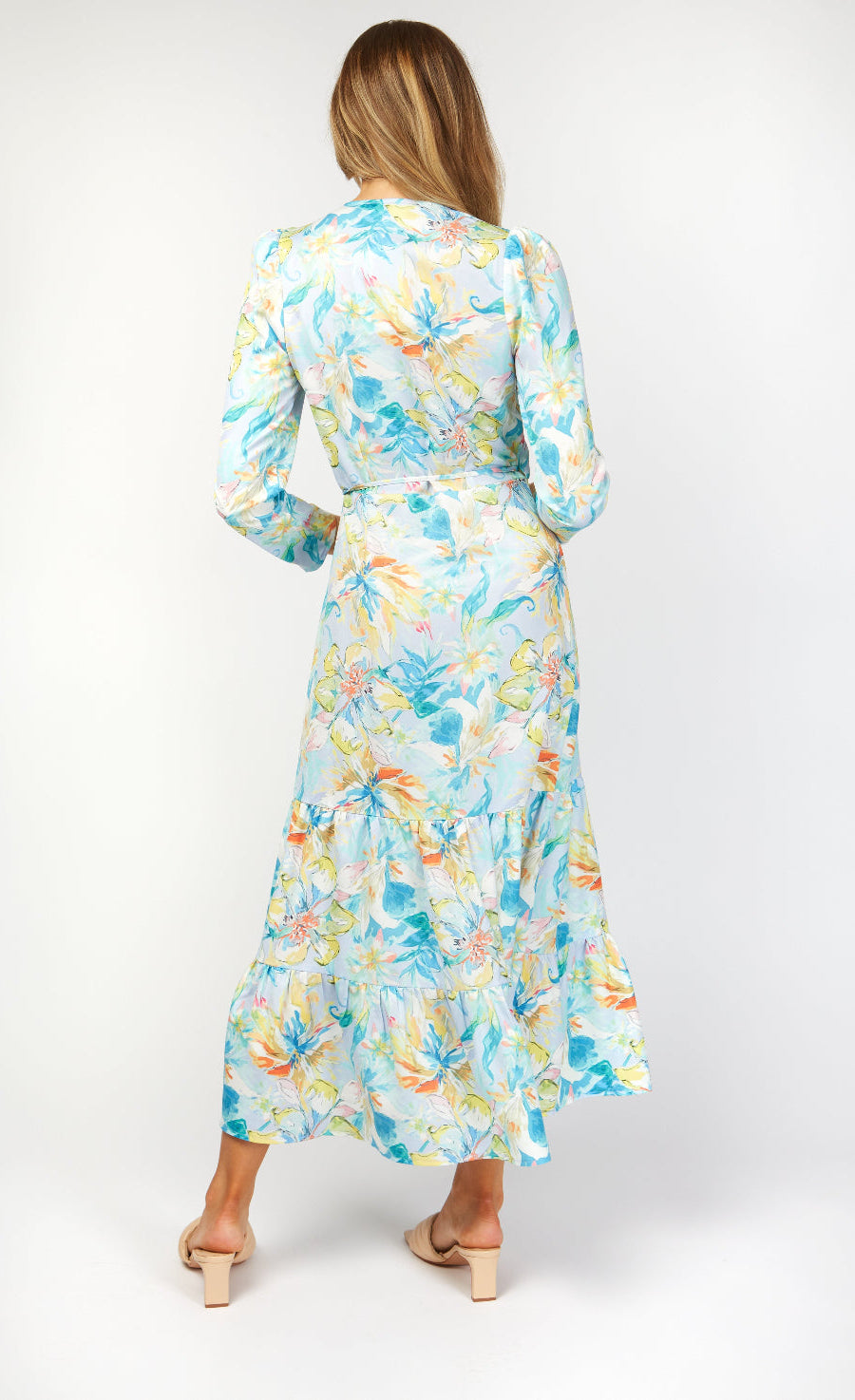 Cambridge Pastel Floral Print Wrap Maxi Dress