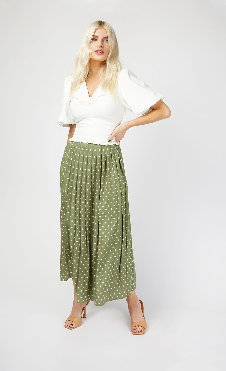 Cream Tie Back Crop Top