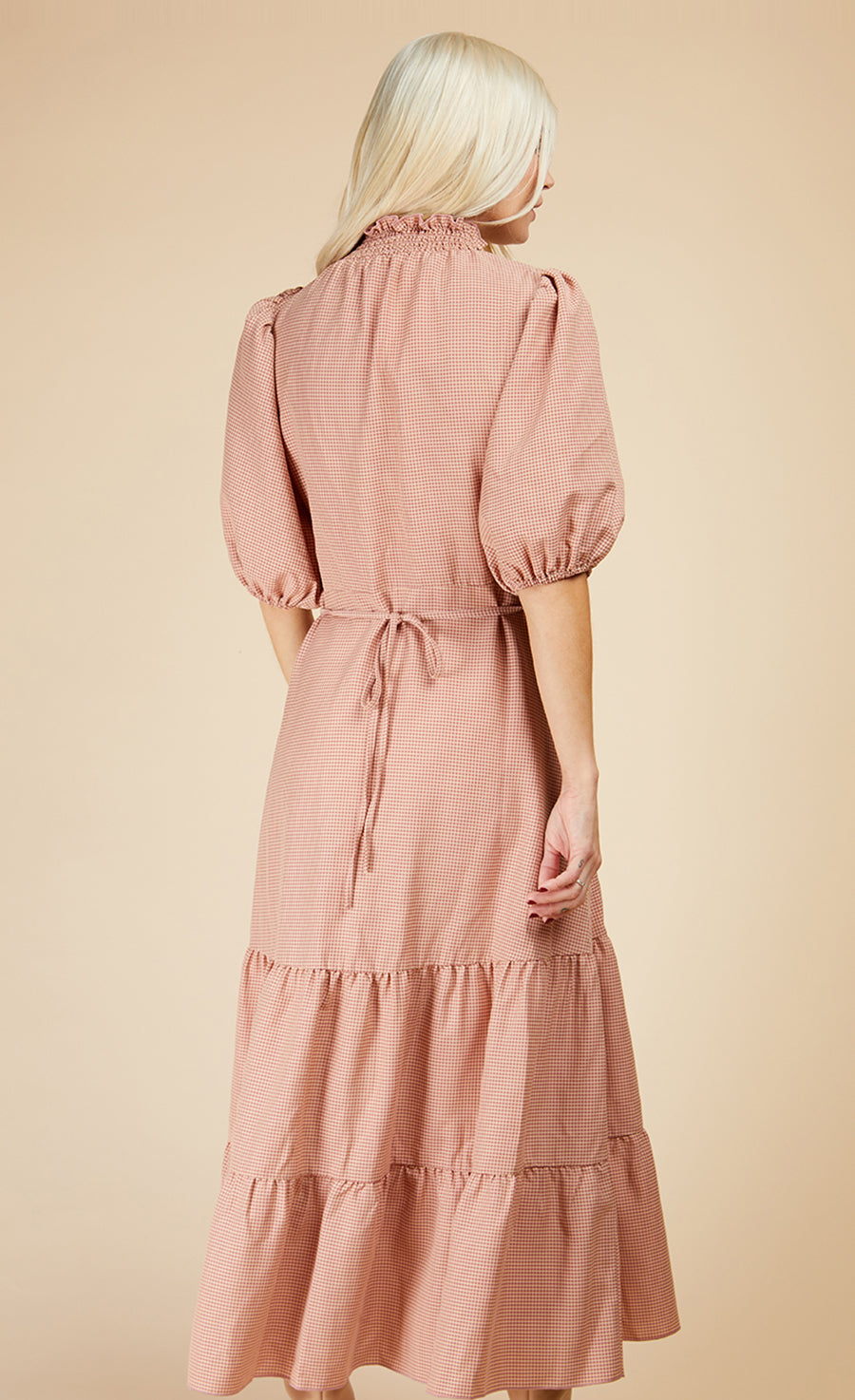 Summer Gingham Tiered Midaxi Dress