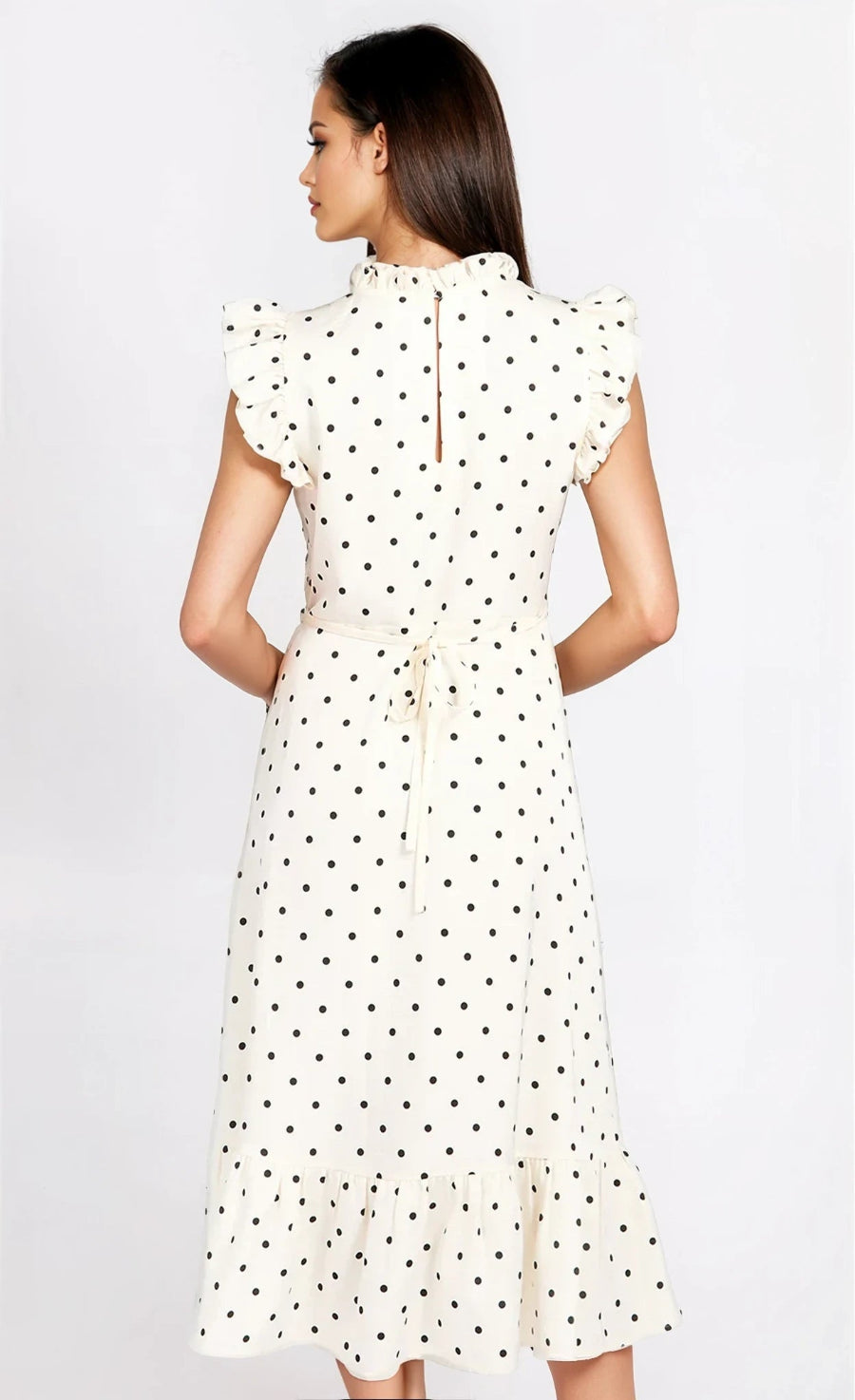Polka Dot Satin Midaxi Dress