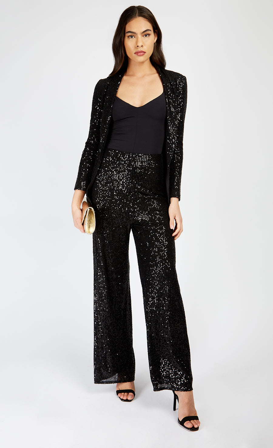 Black Sequin Trousers