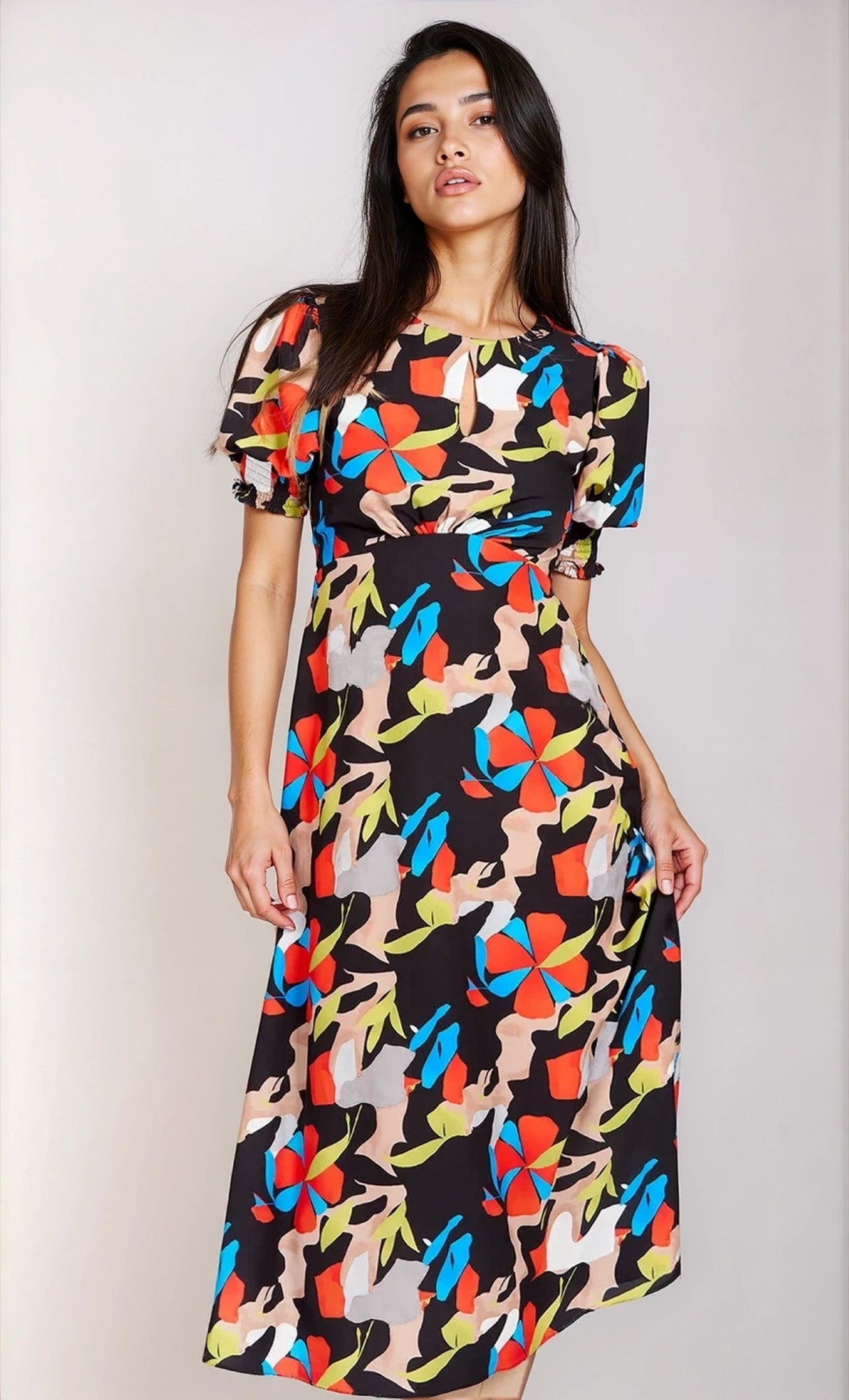 Multi Printed Midaxi Dress