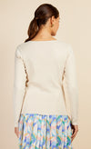 Cream Tie Detail Knit Top by Vogue Williams