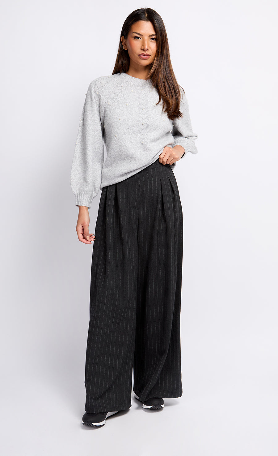 Charcoal Grey Pinstripe Trousers