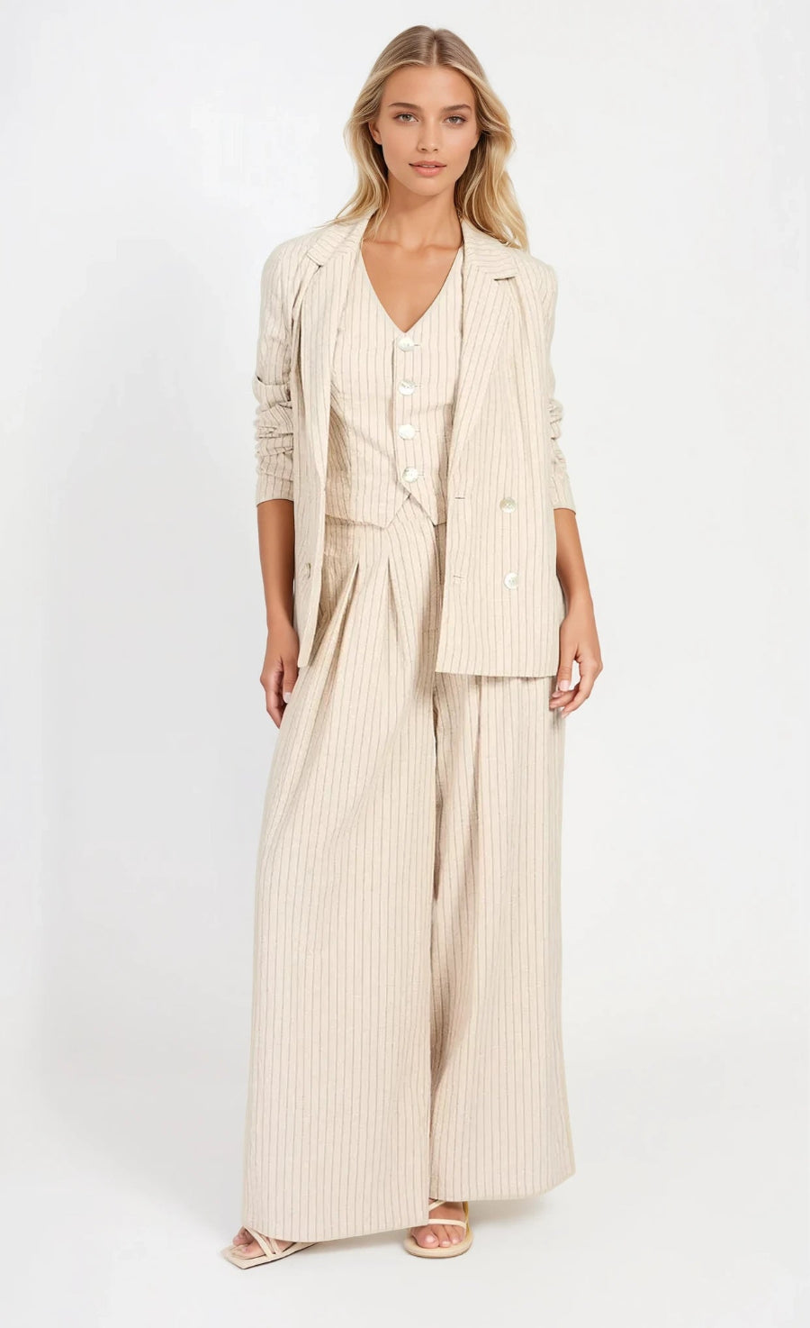 Striped Trousers With Linen