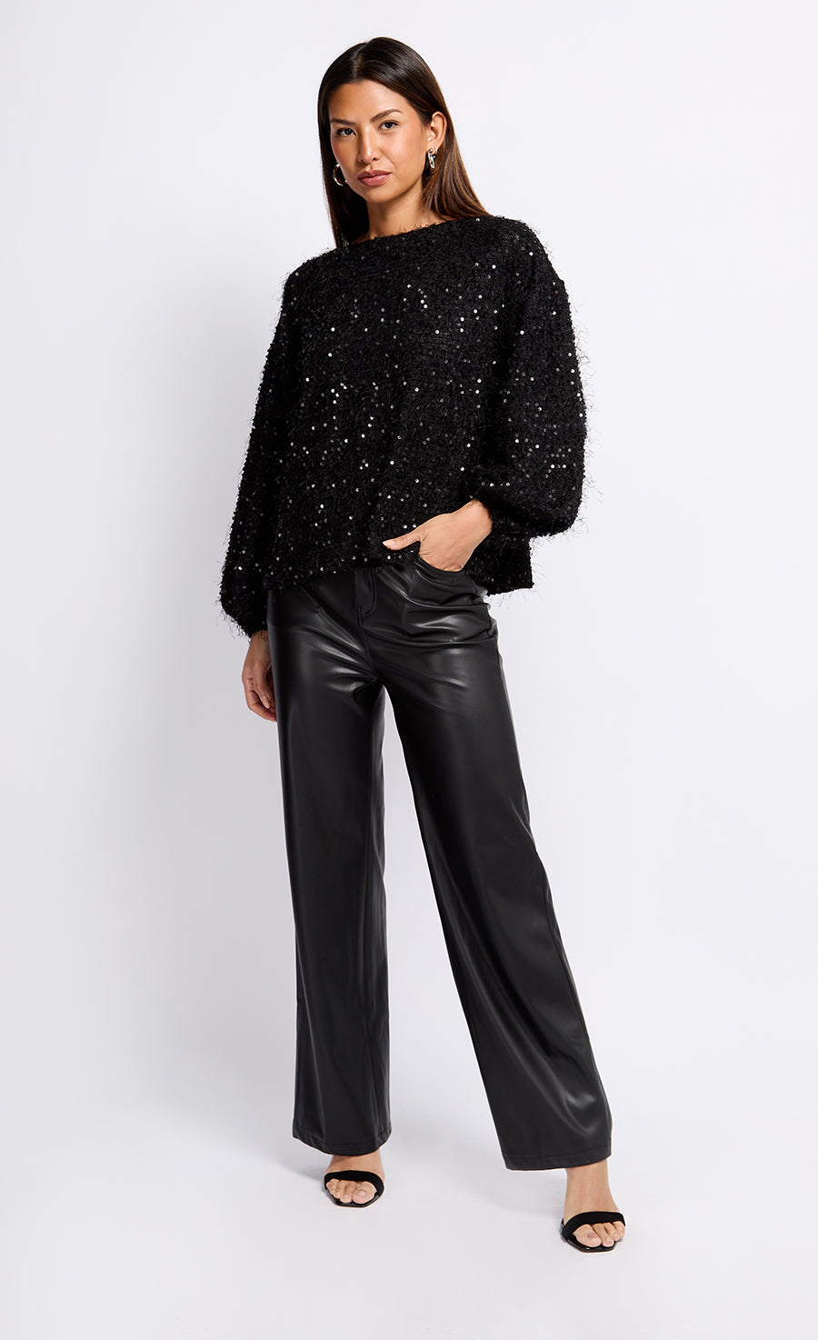 Black PU Trousers