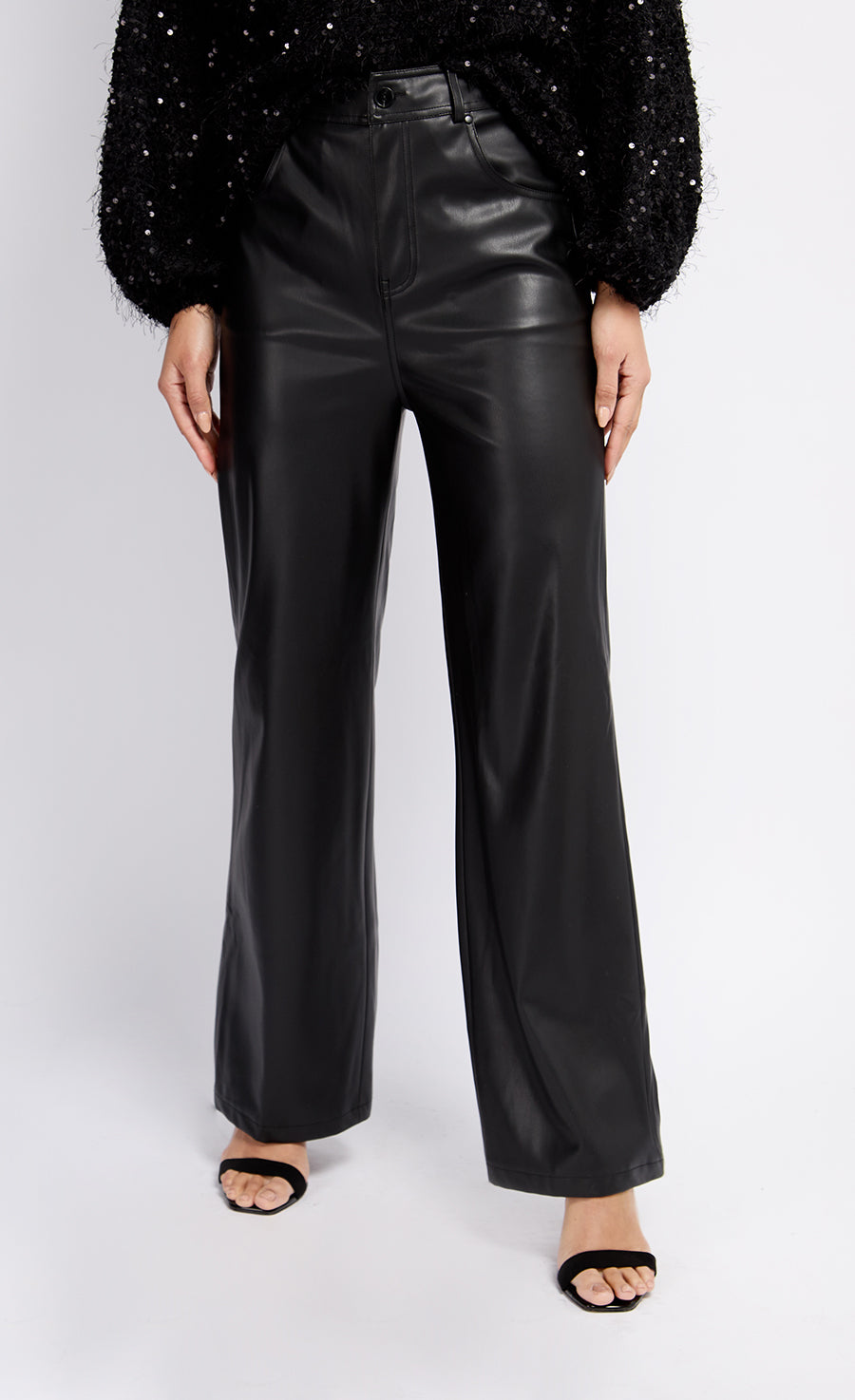Black PU Trousers