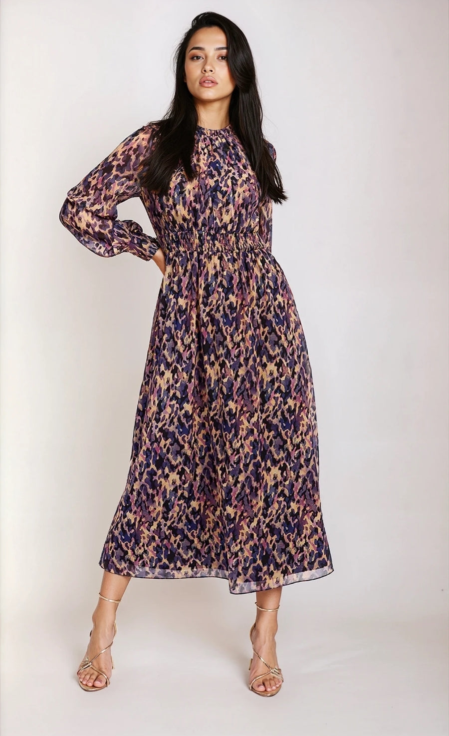 Leopard Print Midaxi Dress