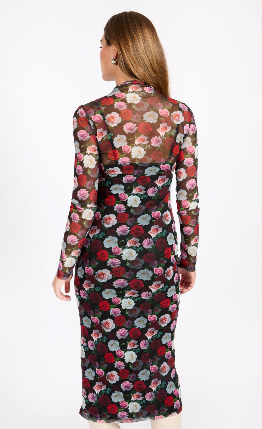 Floral Print Gathered Midaxi Bodycon Dress