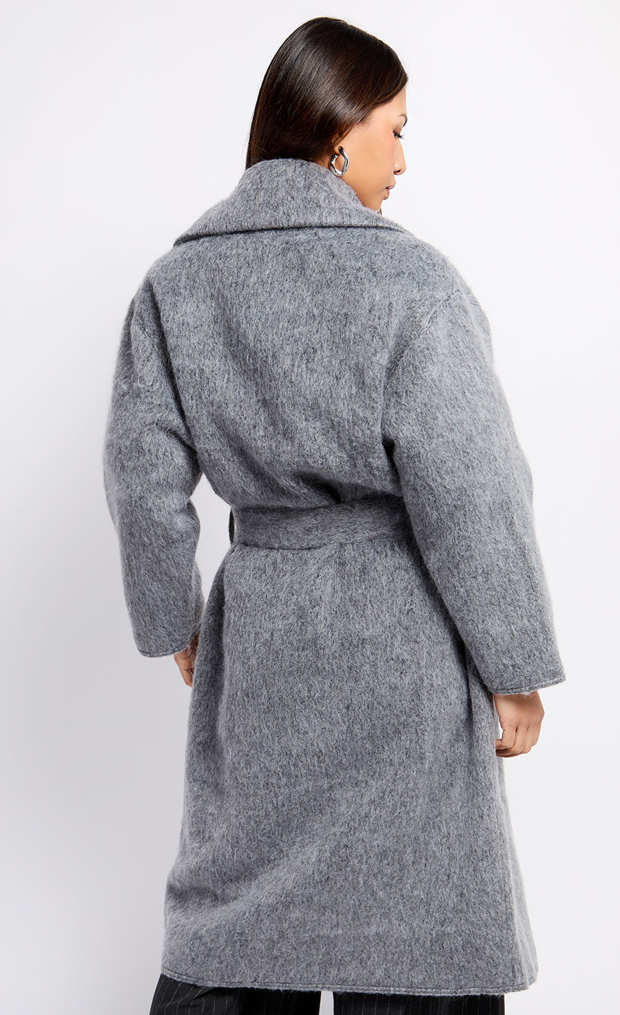 Oversized Grey Wool Blend Coat