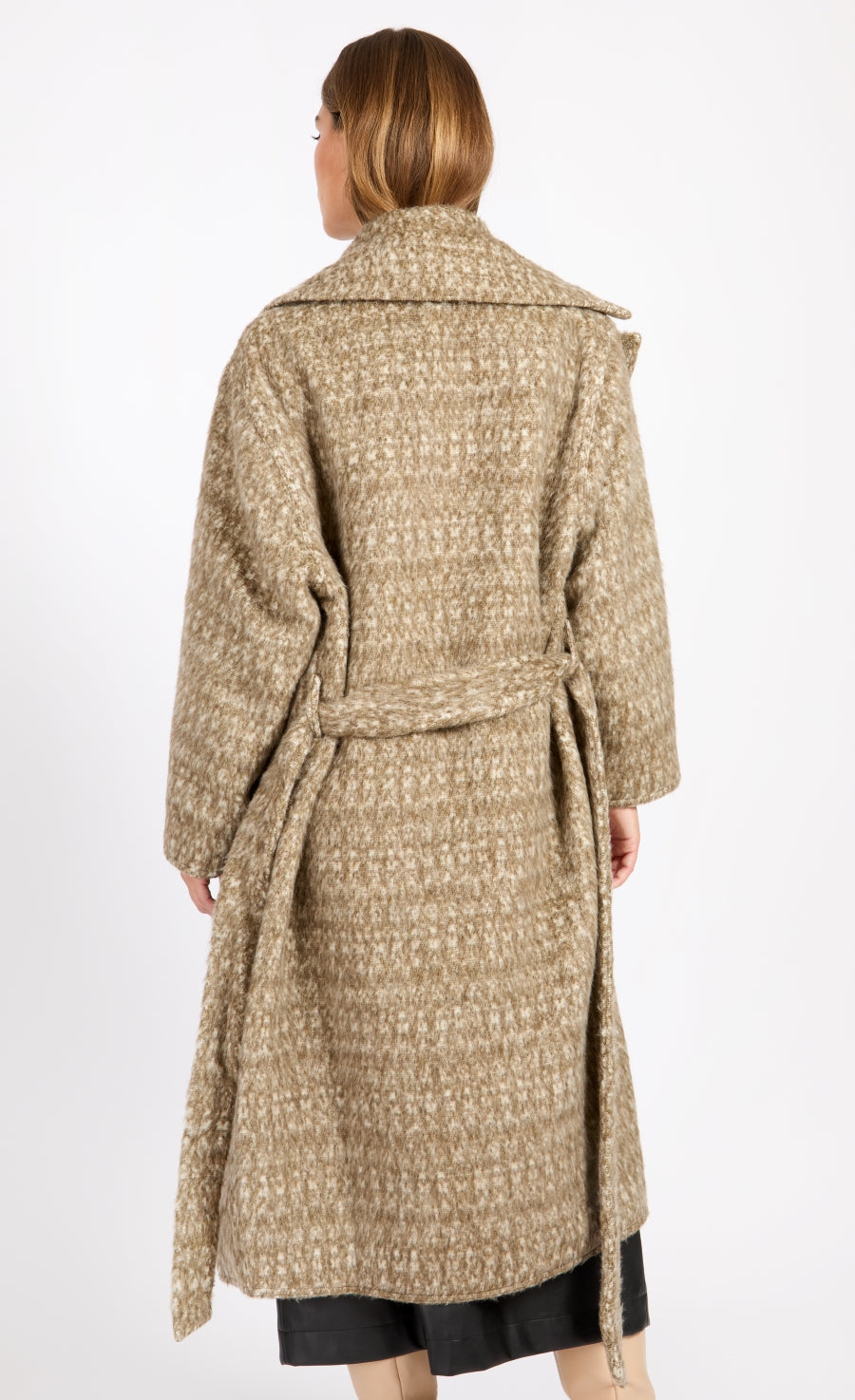 Oversized Oatmeal Wool Blend Coat