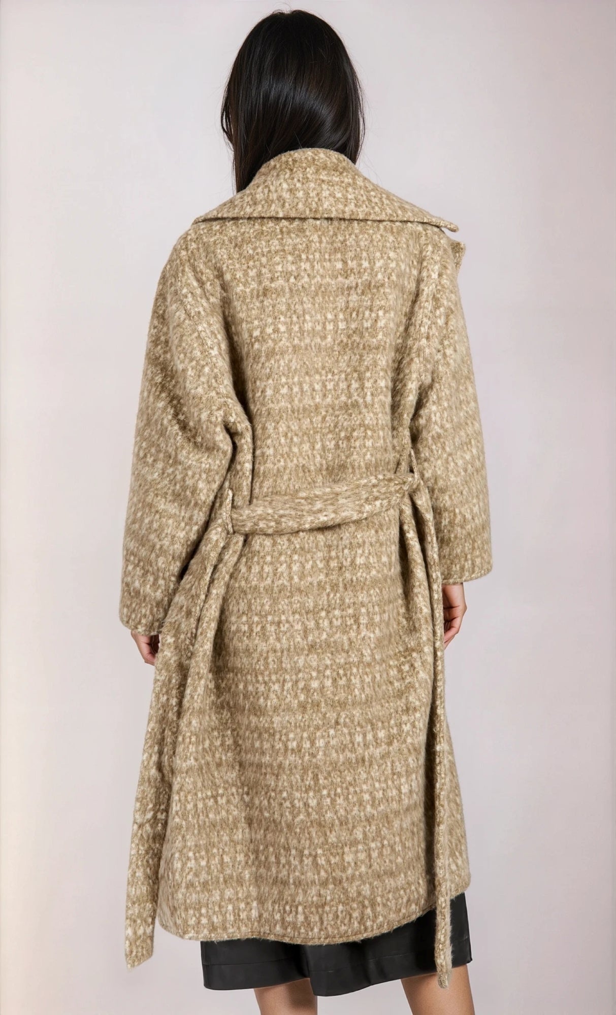 Oversized Oatmeal Wool Blend Coat