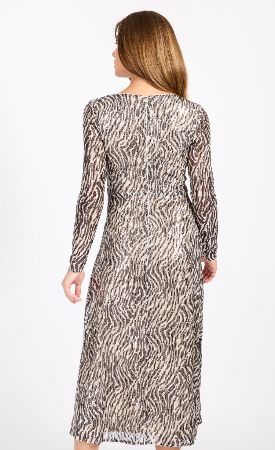 Animal Sequin Print Midaxi Dress