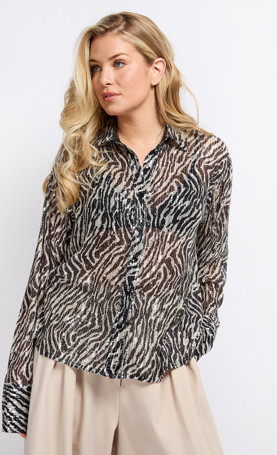 Animal Sequin Print Shirt