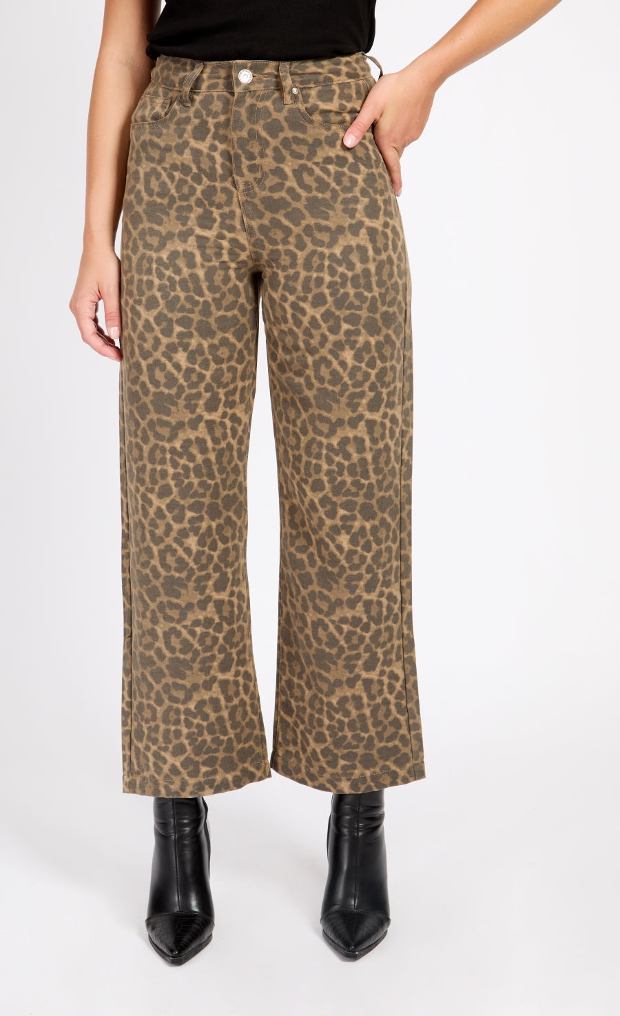 Leopard Print Denim Jeans