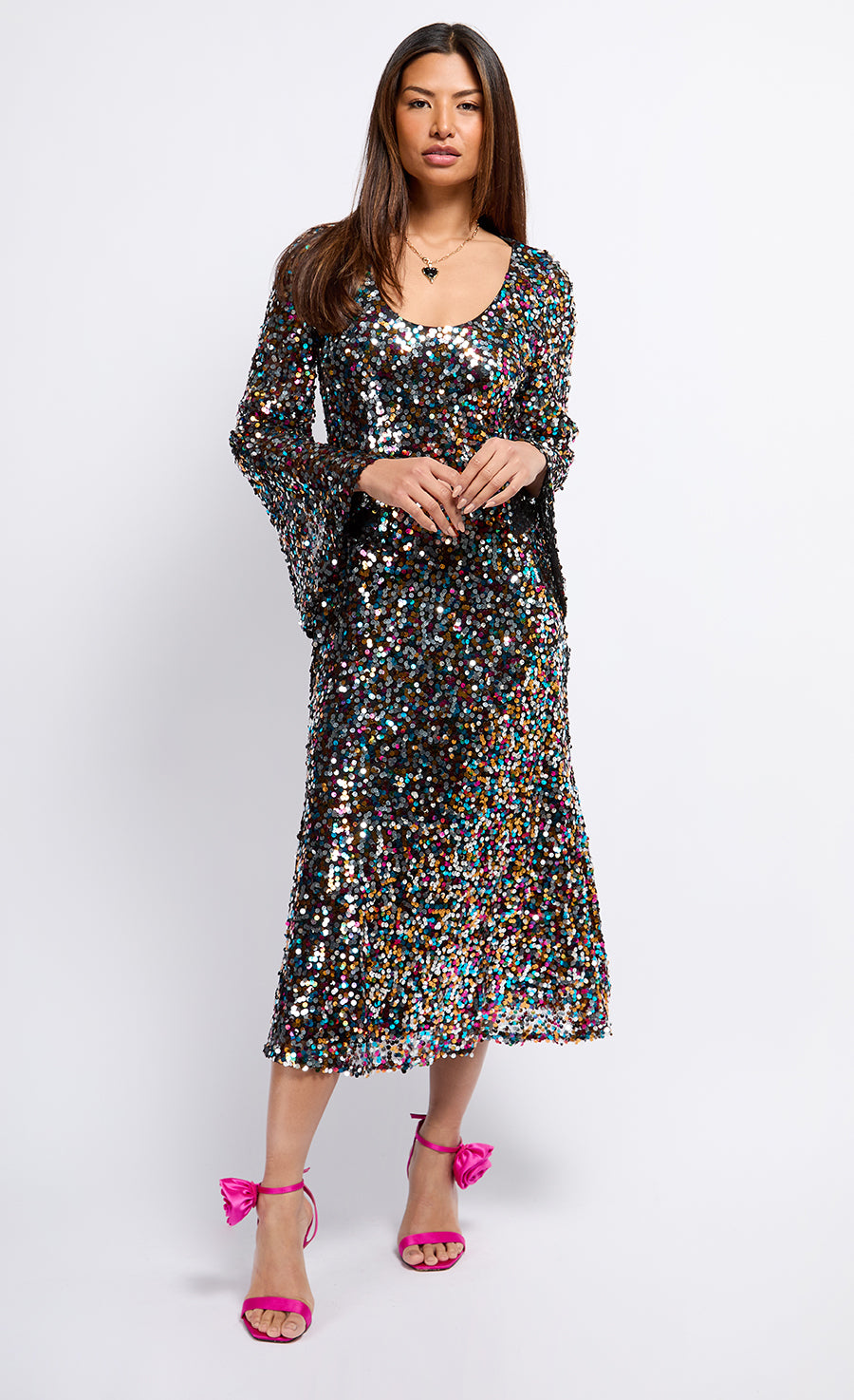 Multi Sequin Midaxi Dress