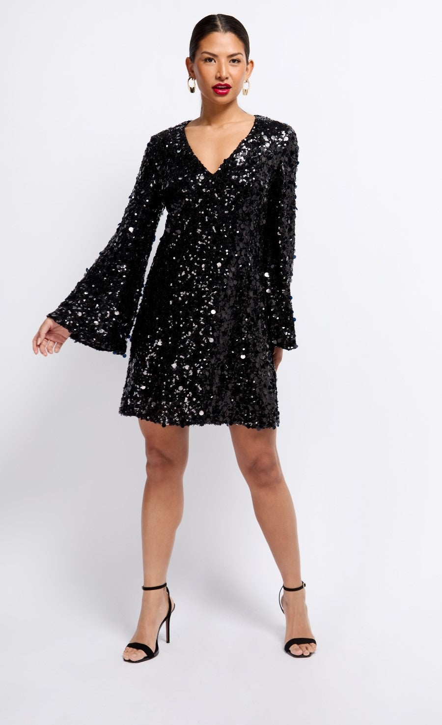 Black Sequin Mini Dress