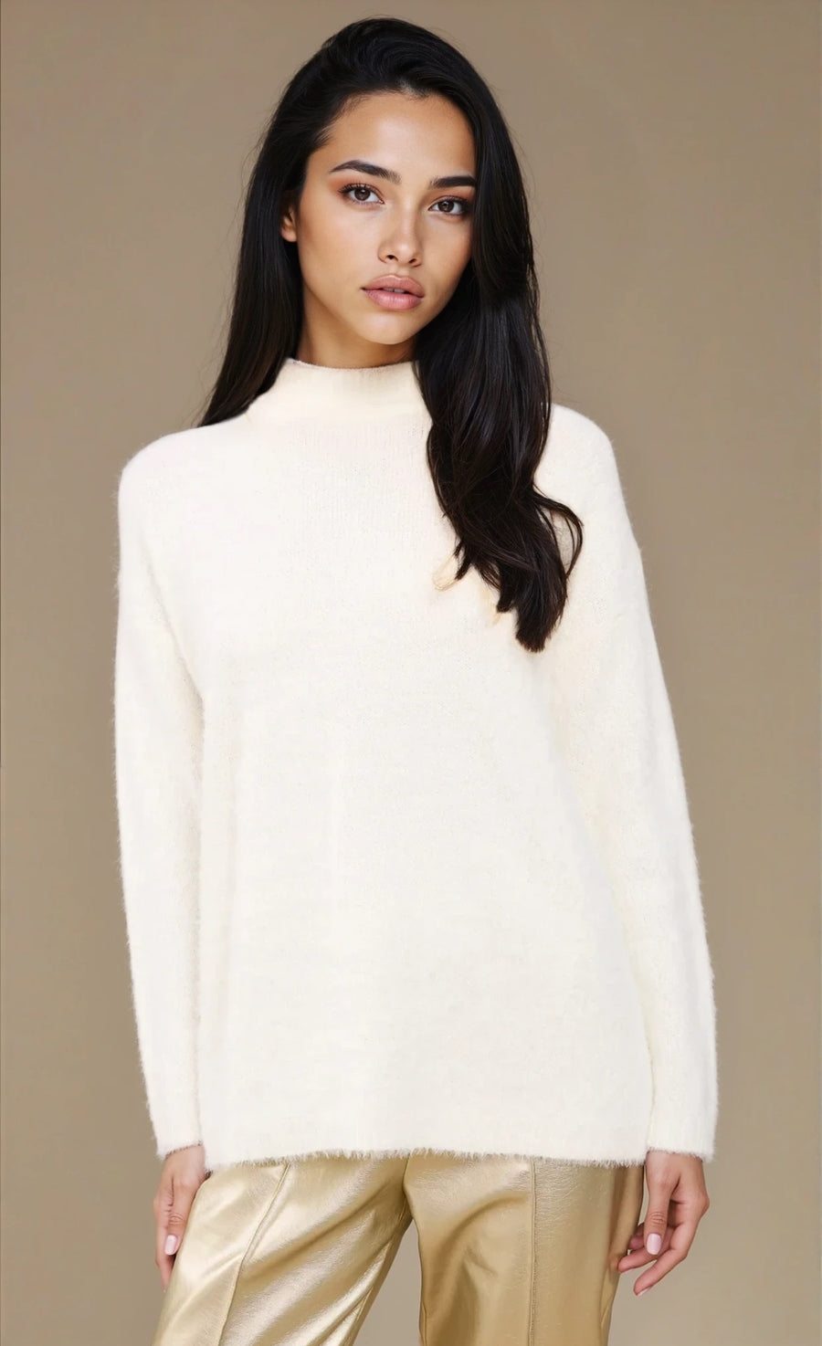 Oyster Soft Jumper with Bow Detail by Vicky Pattison