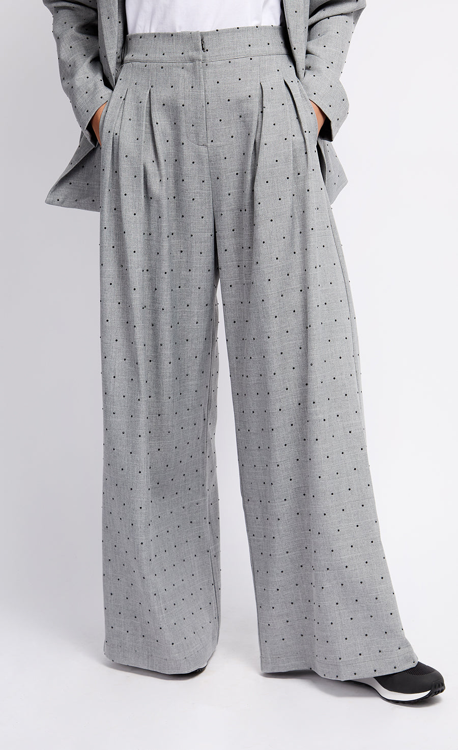 Grey and Black Diamanté Trousers