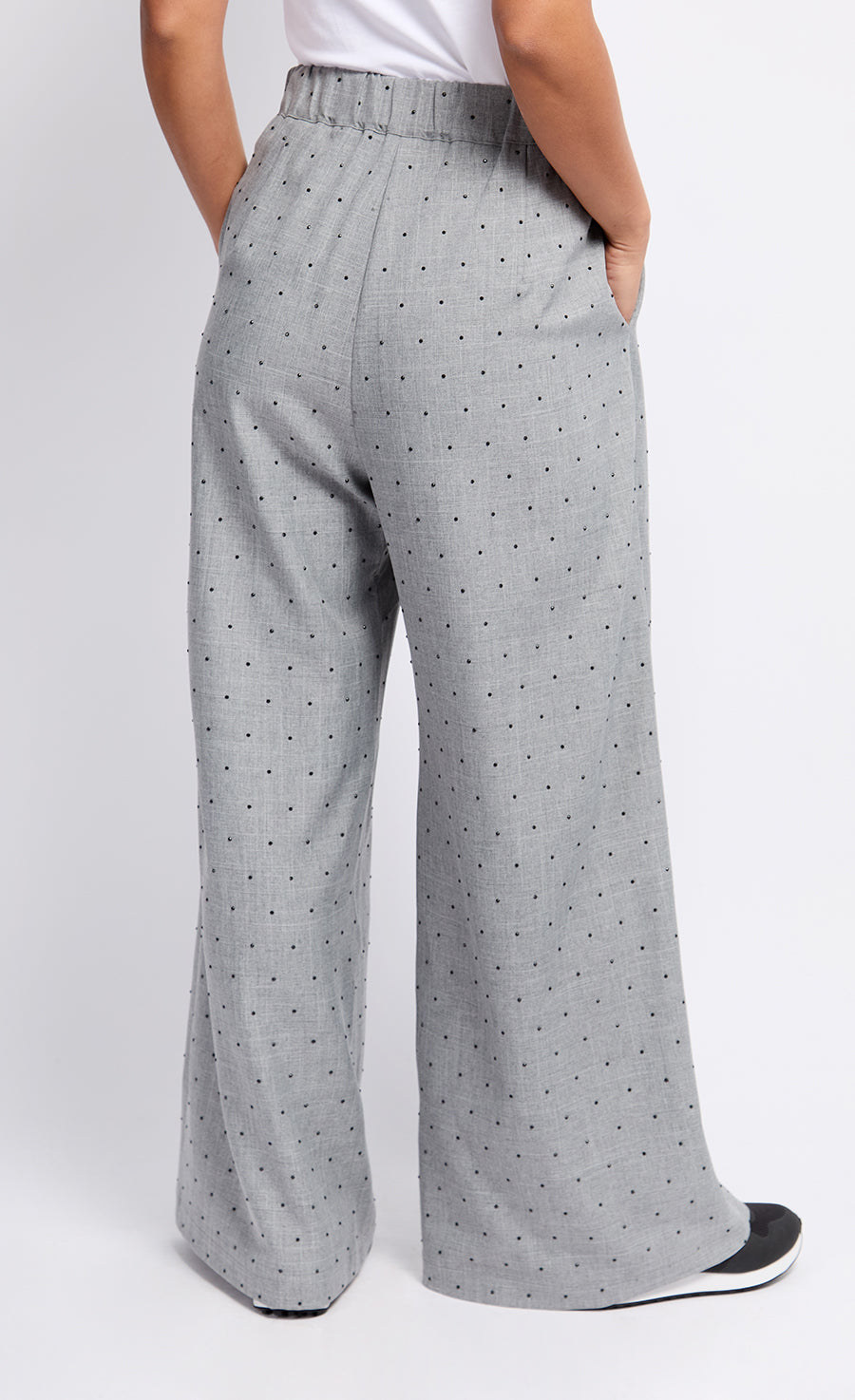Grey and Black Diamanté Trousers