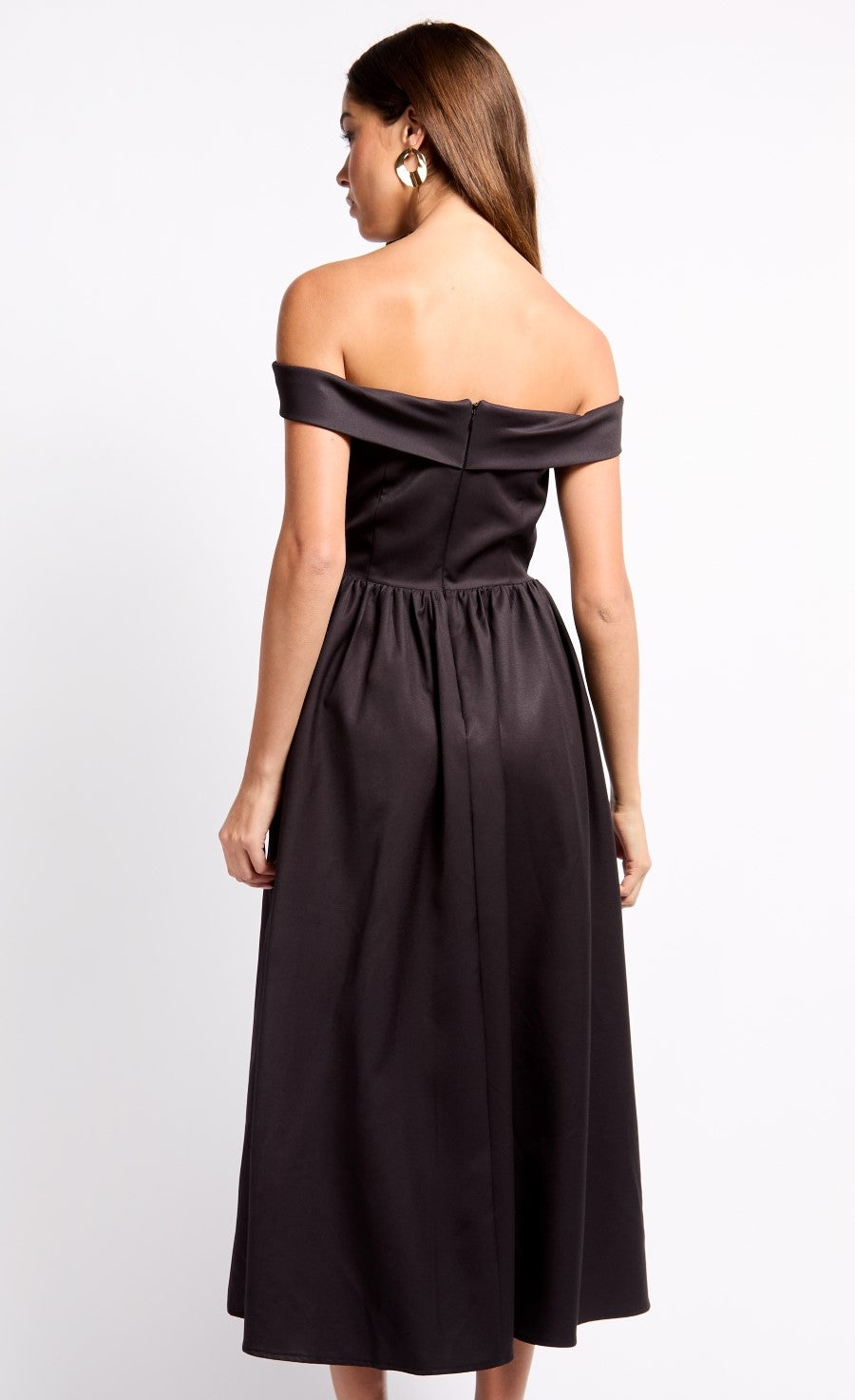 iSKA Black Placement Print Midaxi Dress