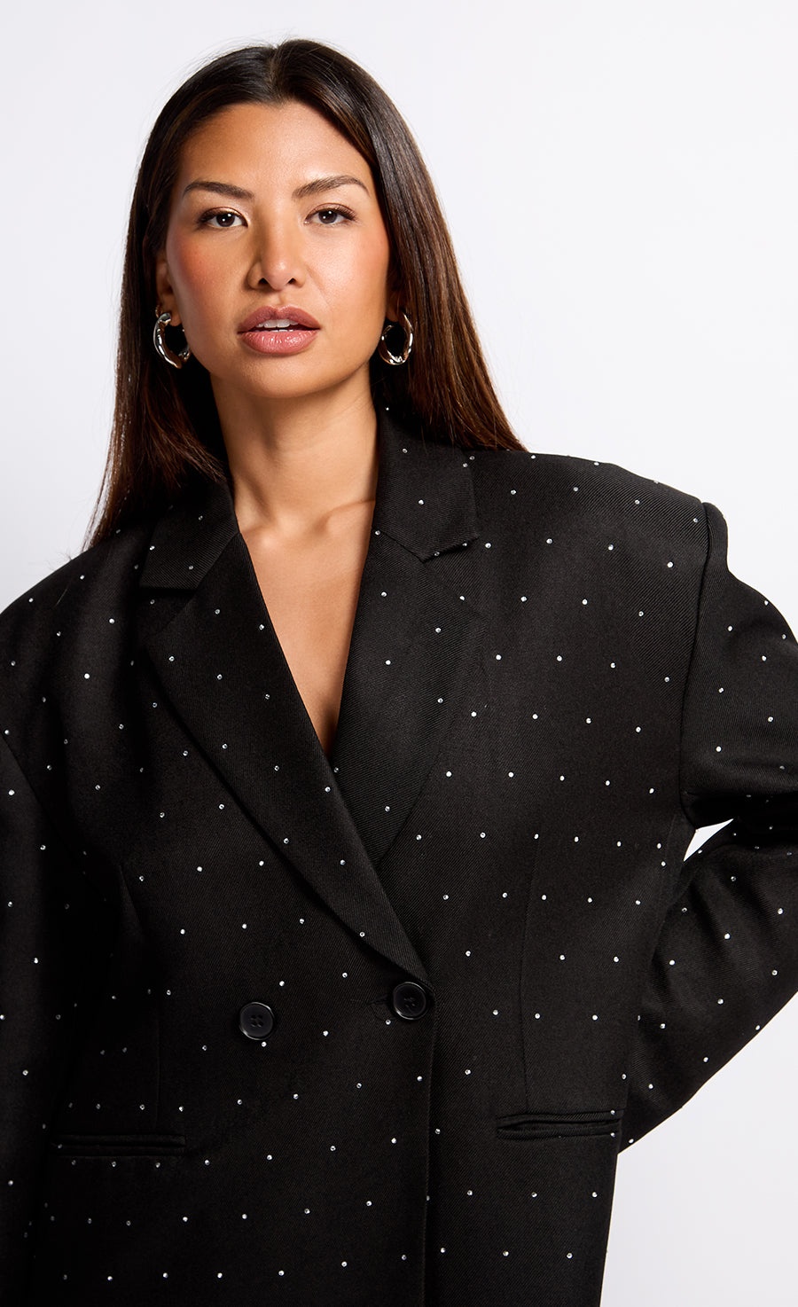 Black and Silver Diamante Blazer