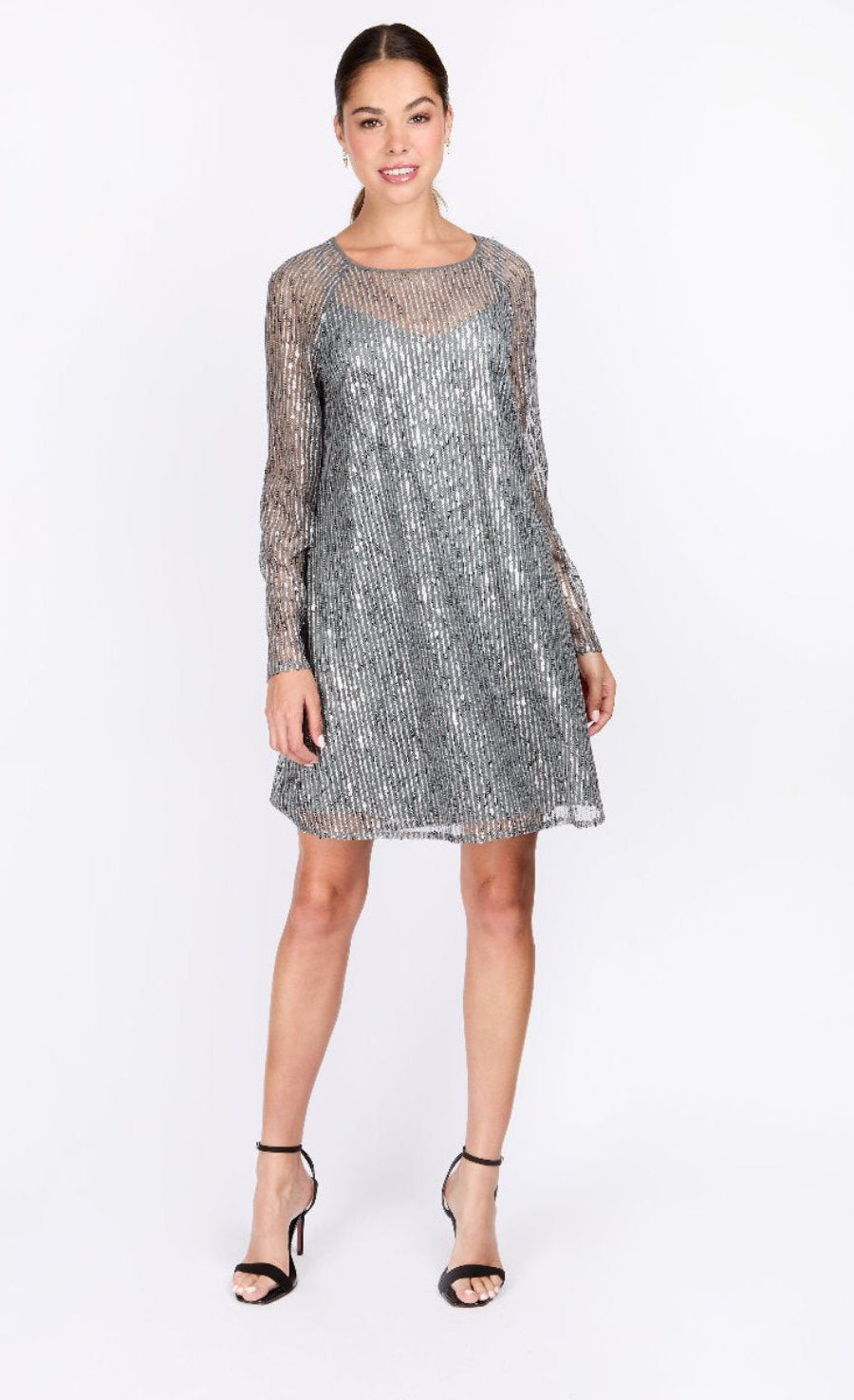 iSKA Gunmetal Sequin Mini Dress