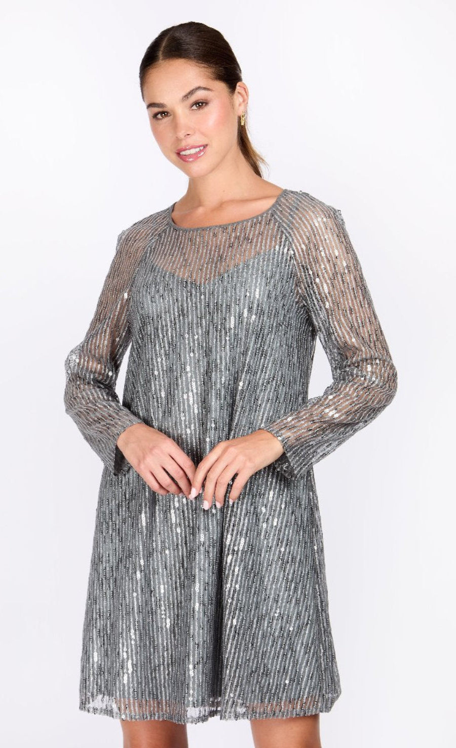 iSKA Gunmetal Sequin Mini Dress