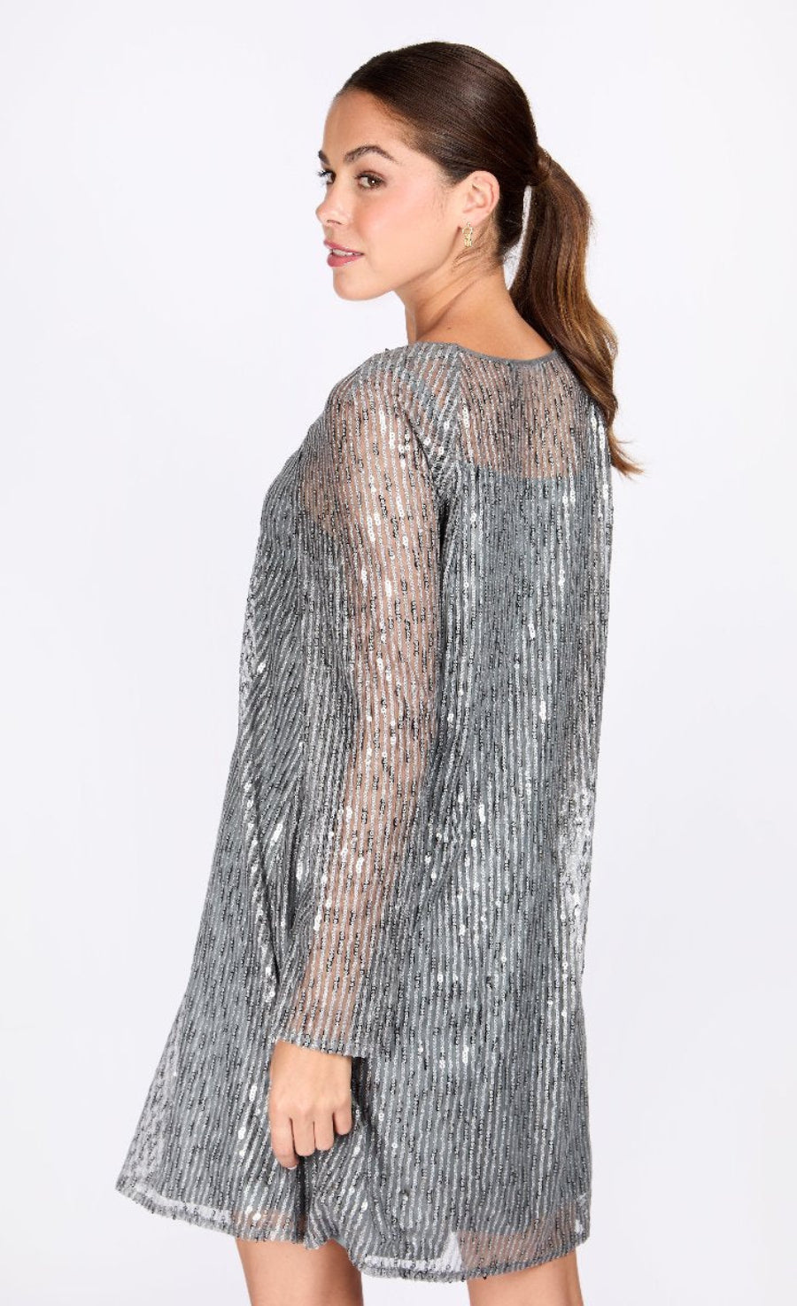 iSKA Gunmetal Sequin Mini Dress