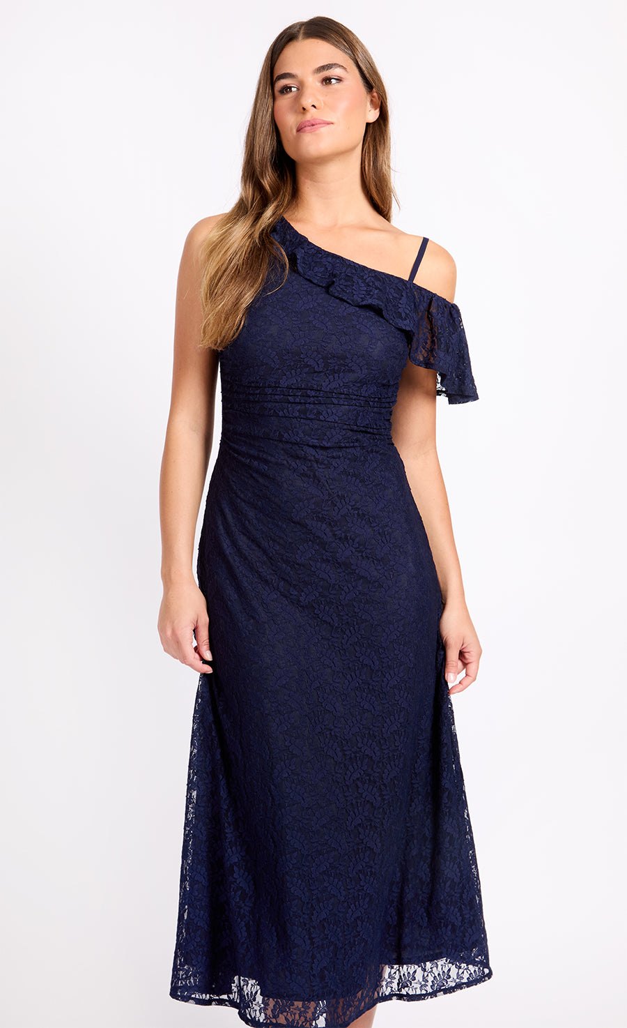 Navy Lace Midaxi Dress