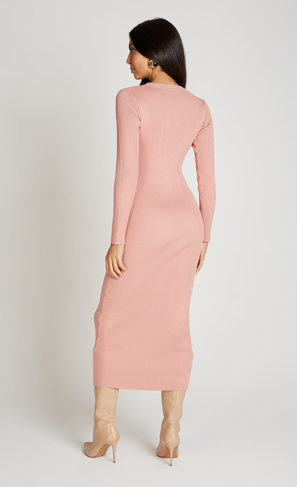 Clay Ribbed Midaxi Dress