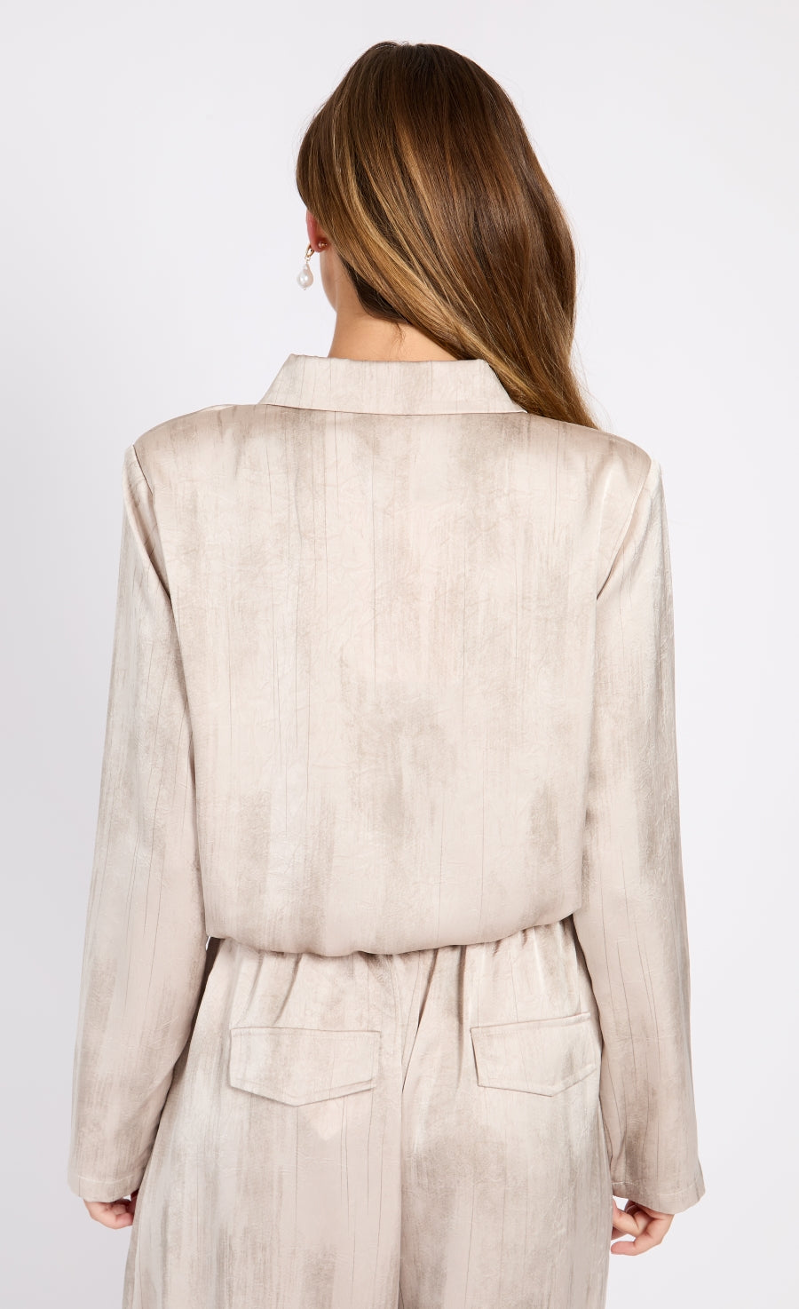 Oyster Satin Jacket by Chloe Lewis