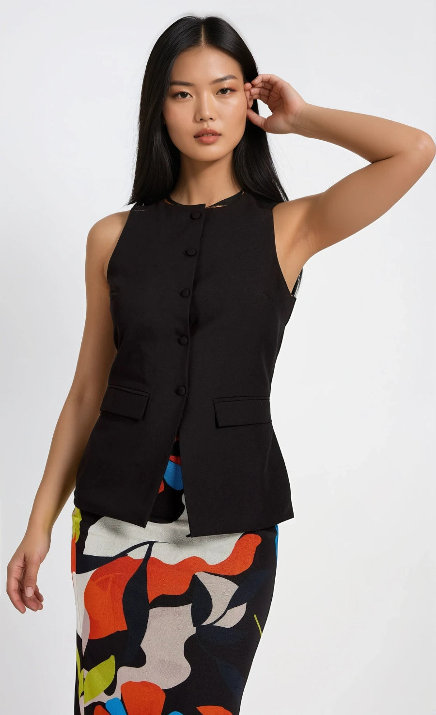 Black Sleeveless Waistcoat