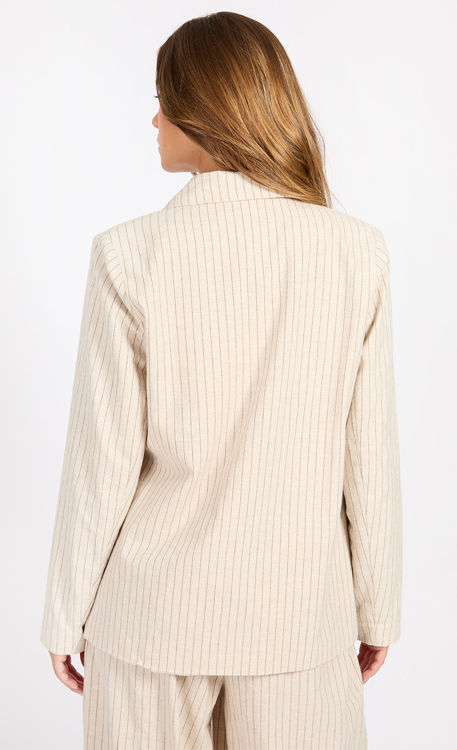Striped Blazer With Linen