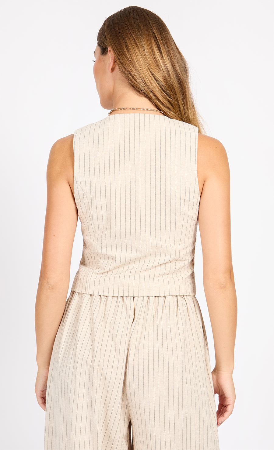Striped Waistcoat With Linen