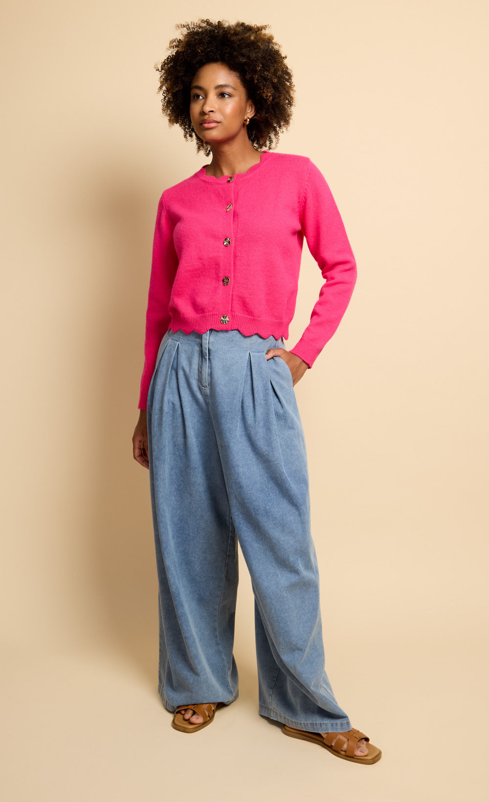 Pink Knitted Cardigan