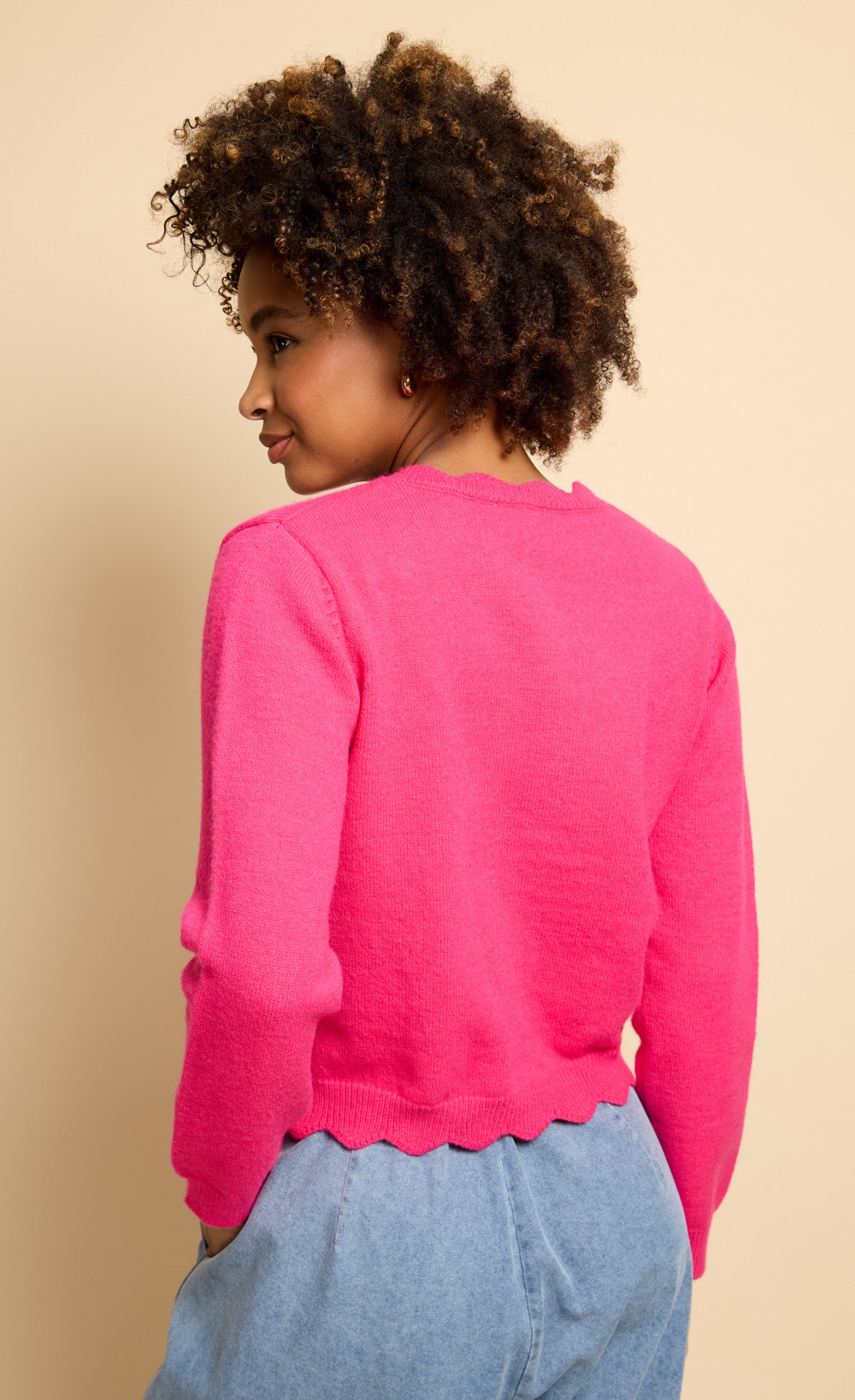 Pink Knitted Cardigan