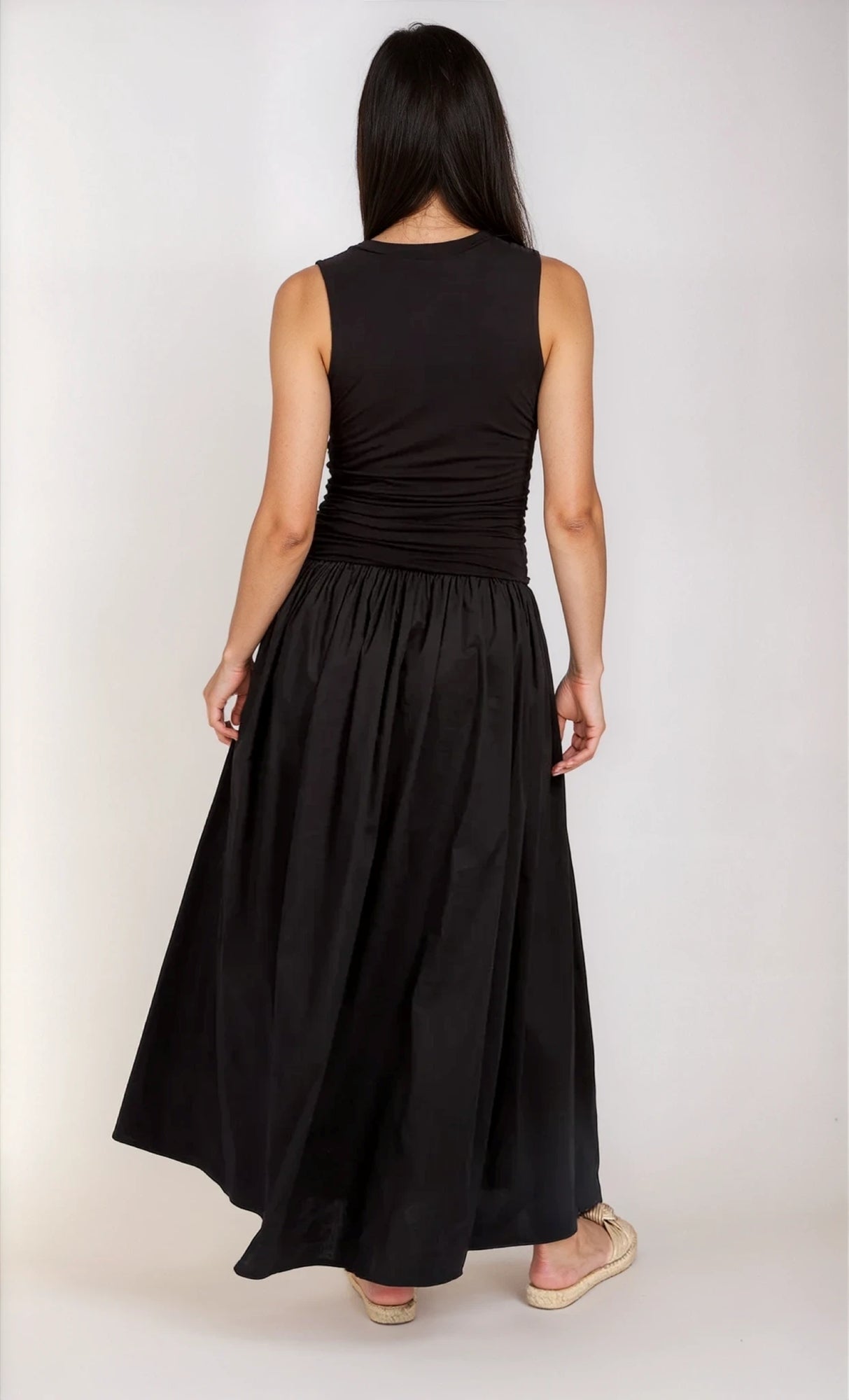 Black Cotton Maxi Dress