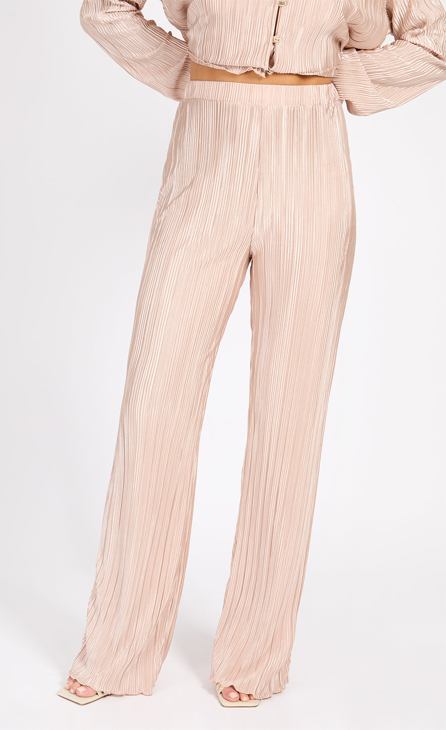 Champagne Plisse Trousers