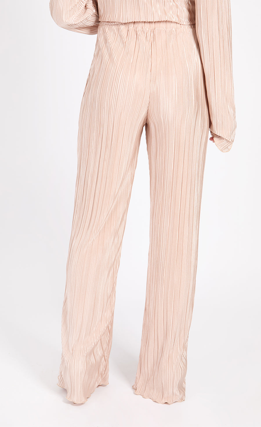 Champagne Plisse Trousers