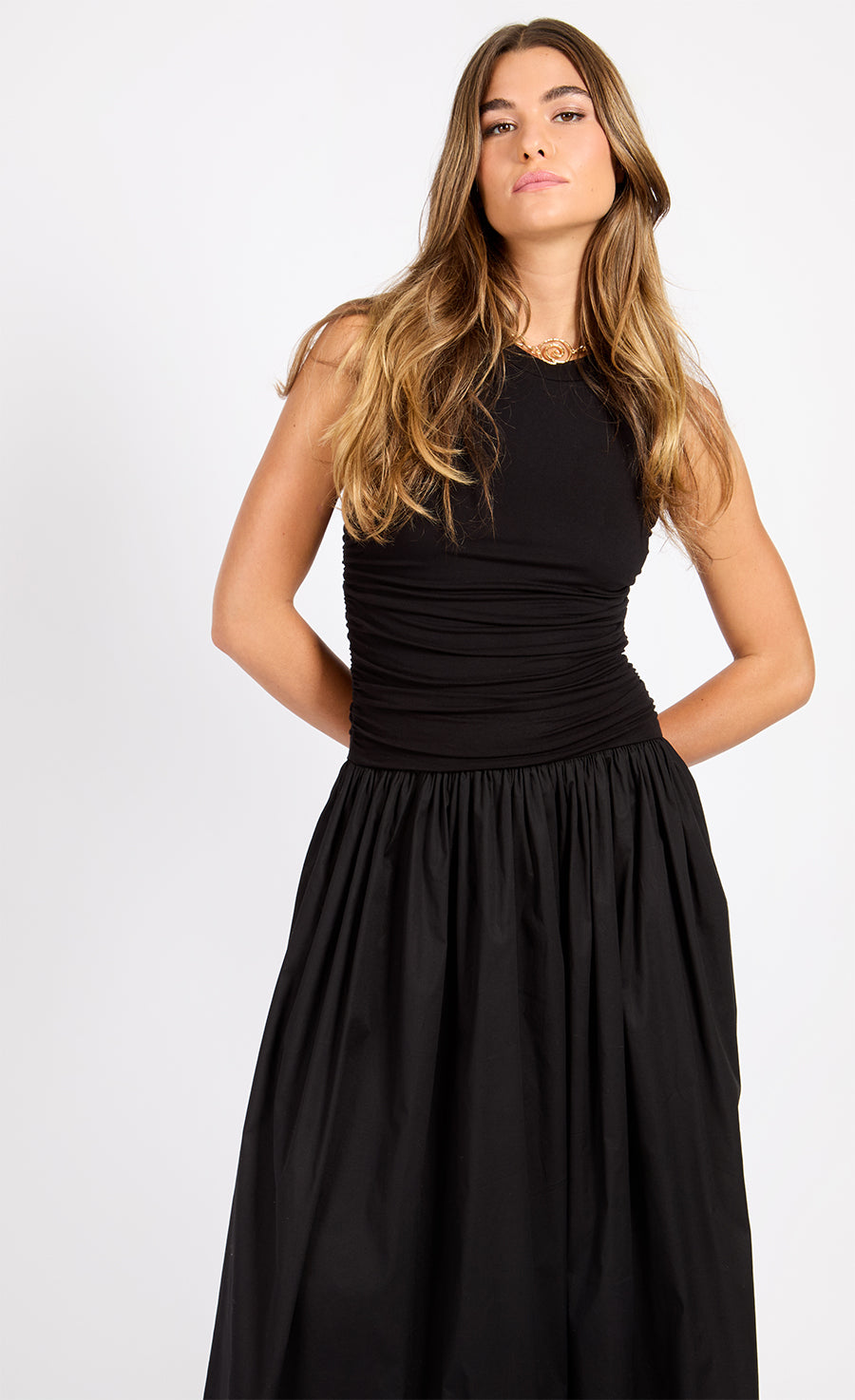 Black Cotton Maxi Dress