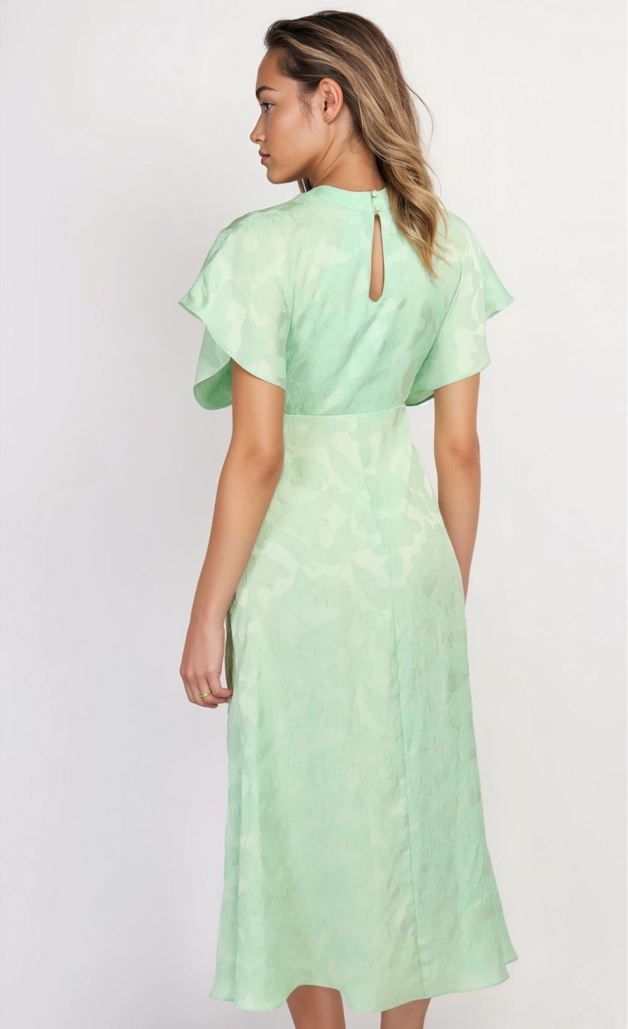 iSKA Sage Floral Jacquard Midaxi Dress