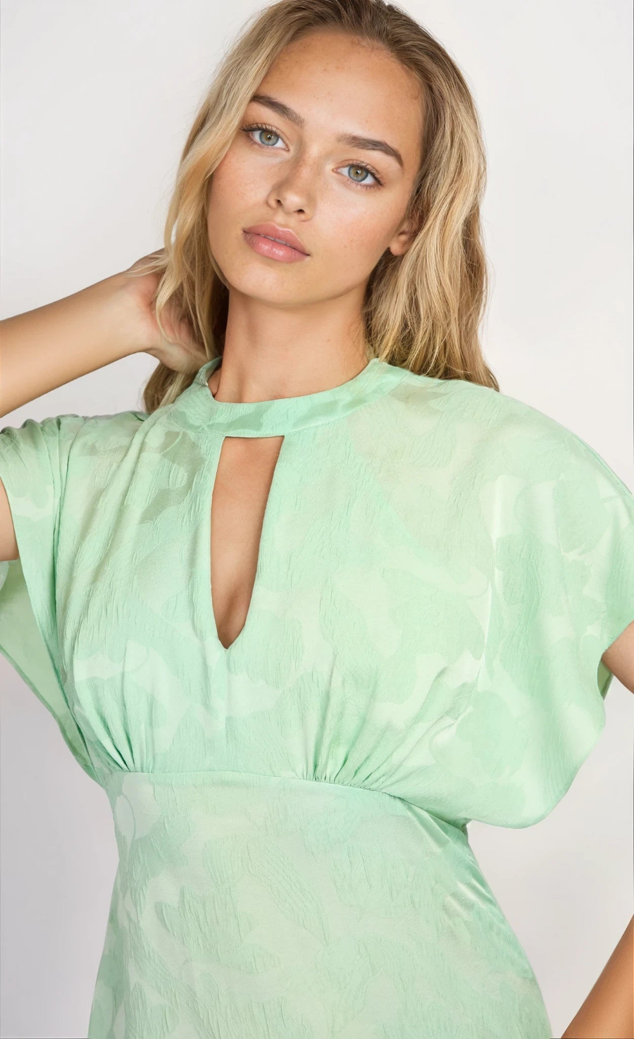 iSKA Sage Floral Jacquard Midaxi Dress