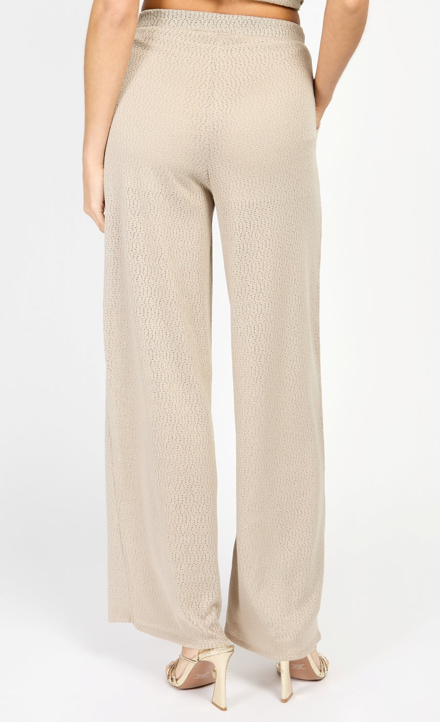 Taupe Knitted Trousers by Chloe Lewis