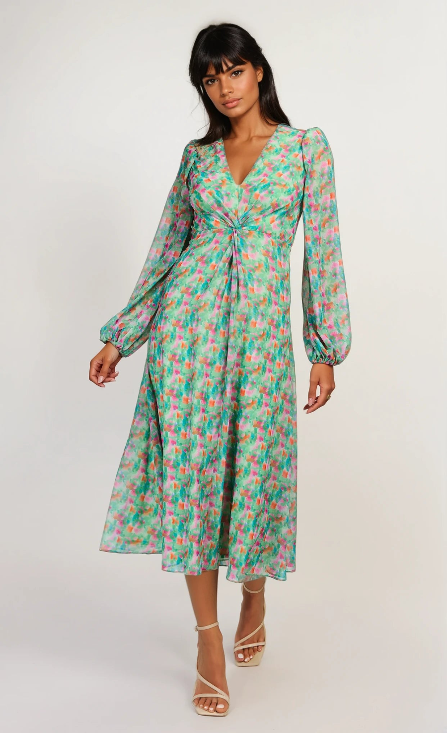 iSKA Print Chiffon Midaxi Dress