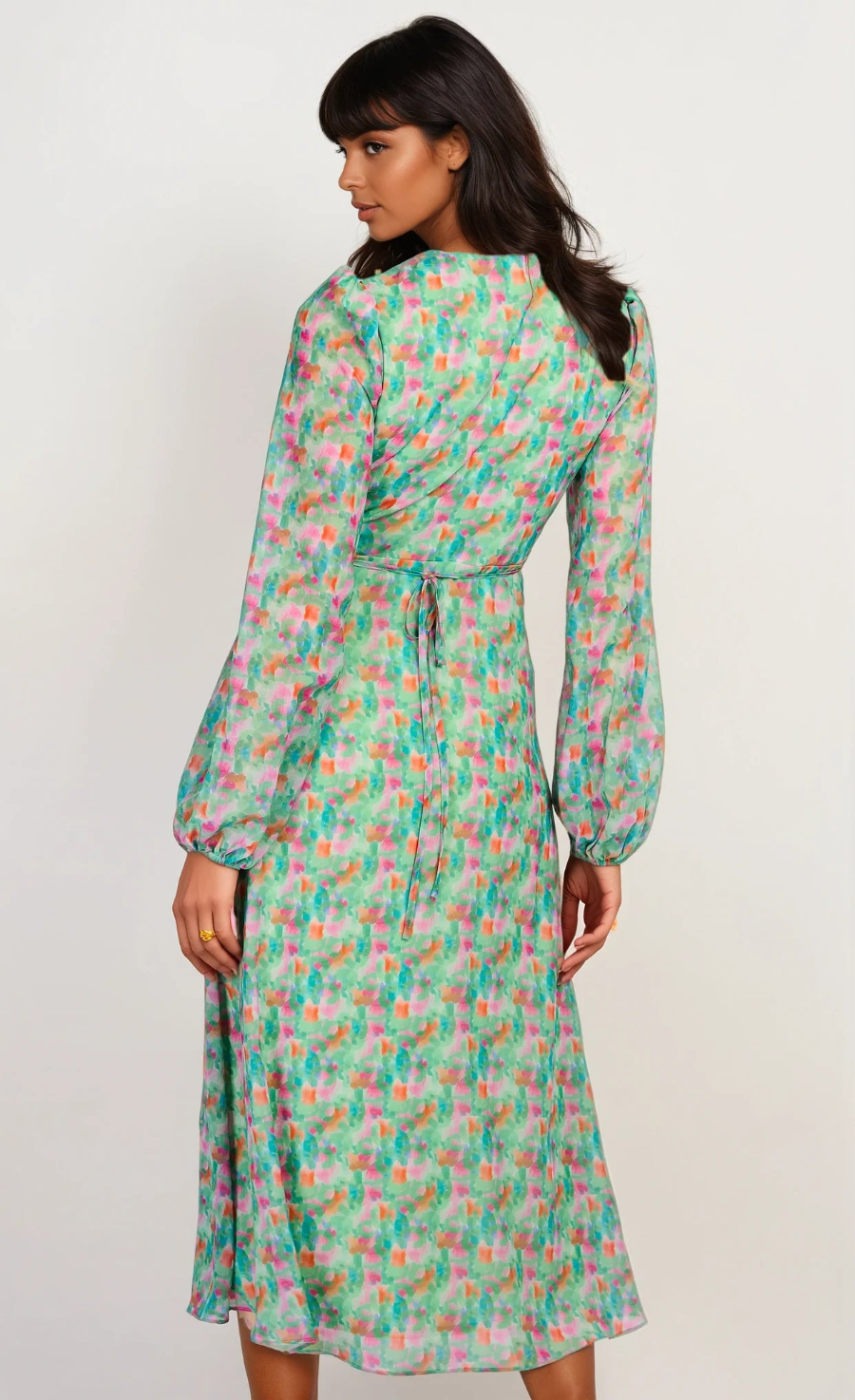 iSKA Print Chiffon Midaxi Dress